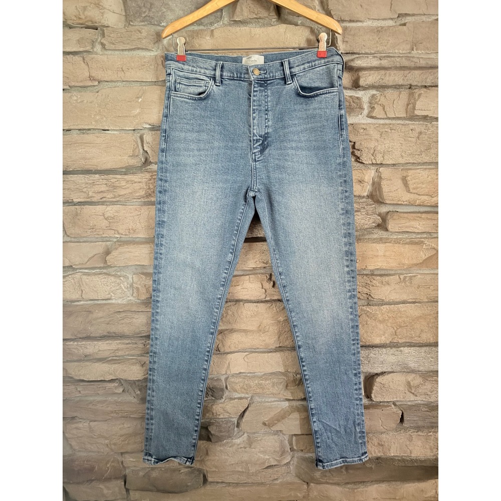 Triarchy High Rise Skinny Jeans Light Blue Organic Cotton Stretch Size 31